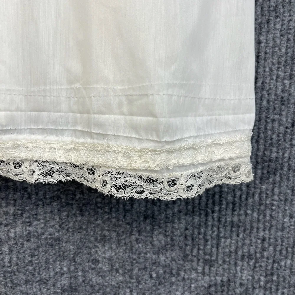 Vtg 1950s Ivory Full Slip Womens XS Lace Trim Bias Cut Pin Up Babydoll Lingerie